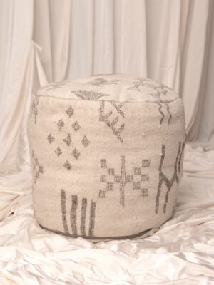 KAIA - Tall Cream Pouffe