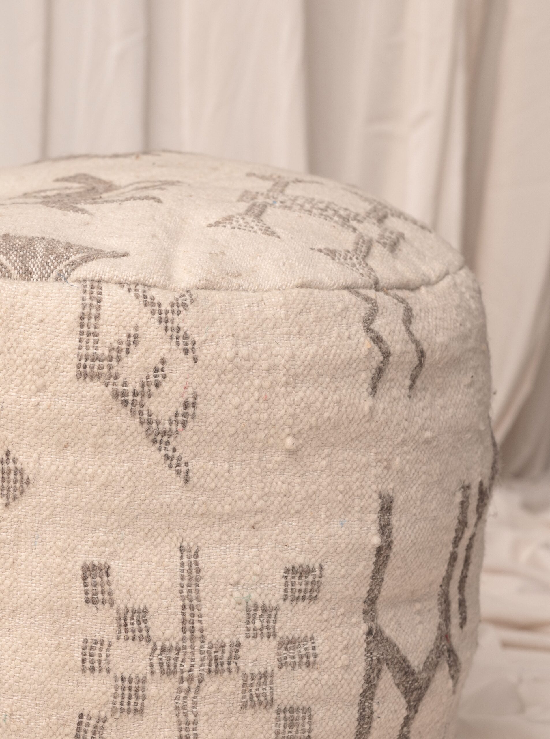 KAIA - Tall Cream Pouffe - Image 3