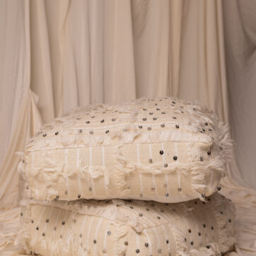 KAIA – Tall Cream Pouffe