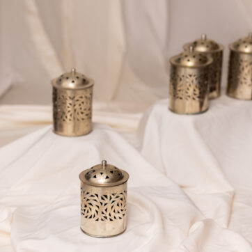 LOUKA – Medium Silver Table Lanterns