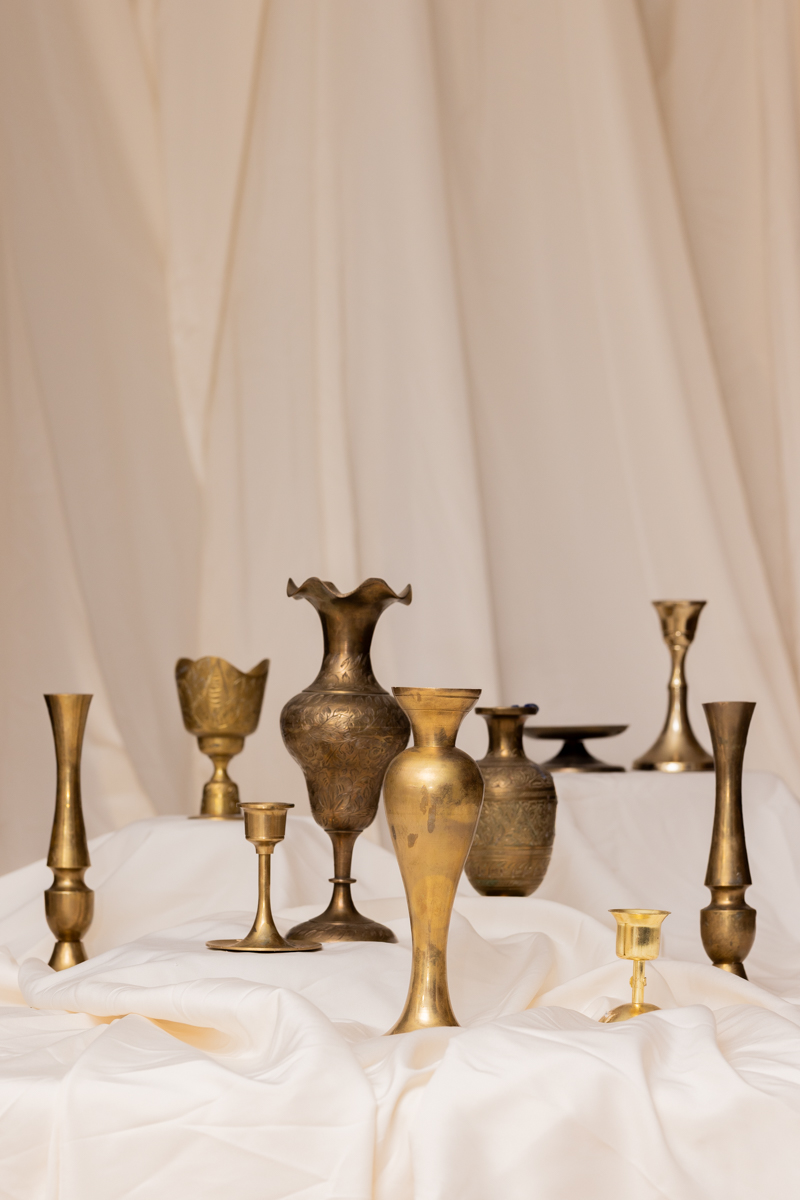 LUNA - Vintage Brass Candlestick Set - Image 6