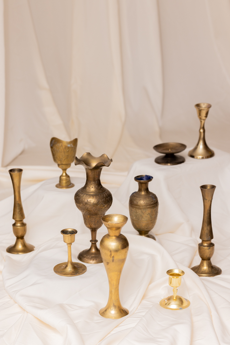 LUNA - Vintage Brass Candlestick Set
