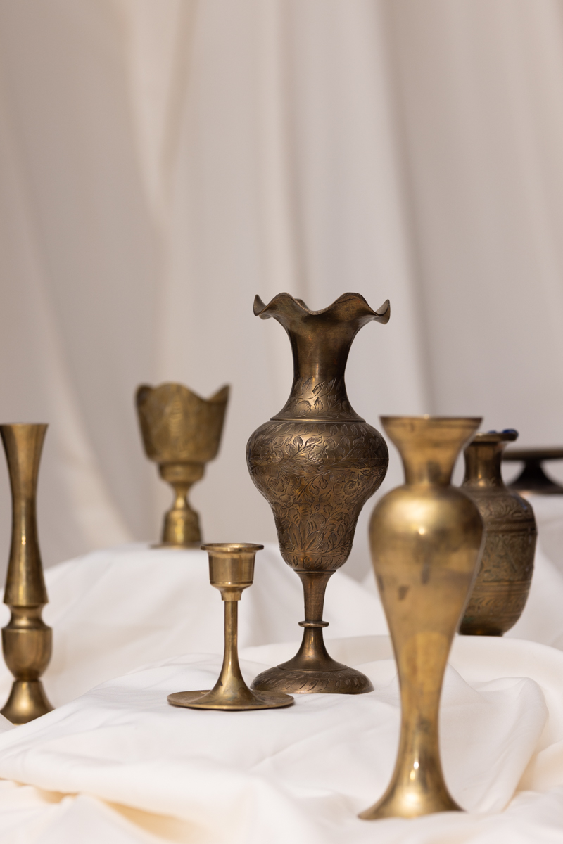 LUNA - Vintage Brass Candlestick Set - Image 4
