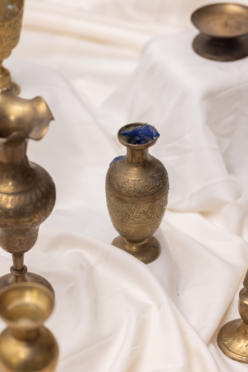 LUNA - Vintage Brass Candlestick Set - Image 3